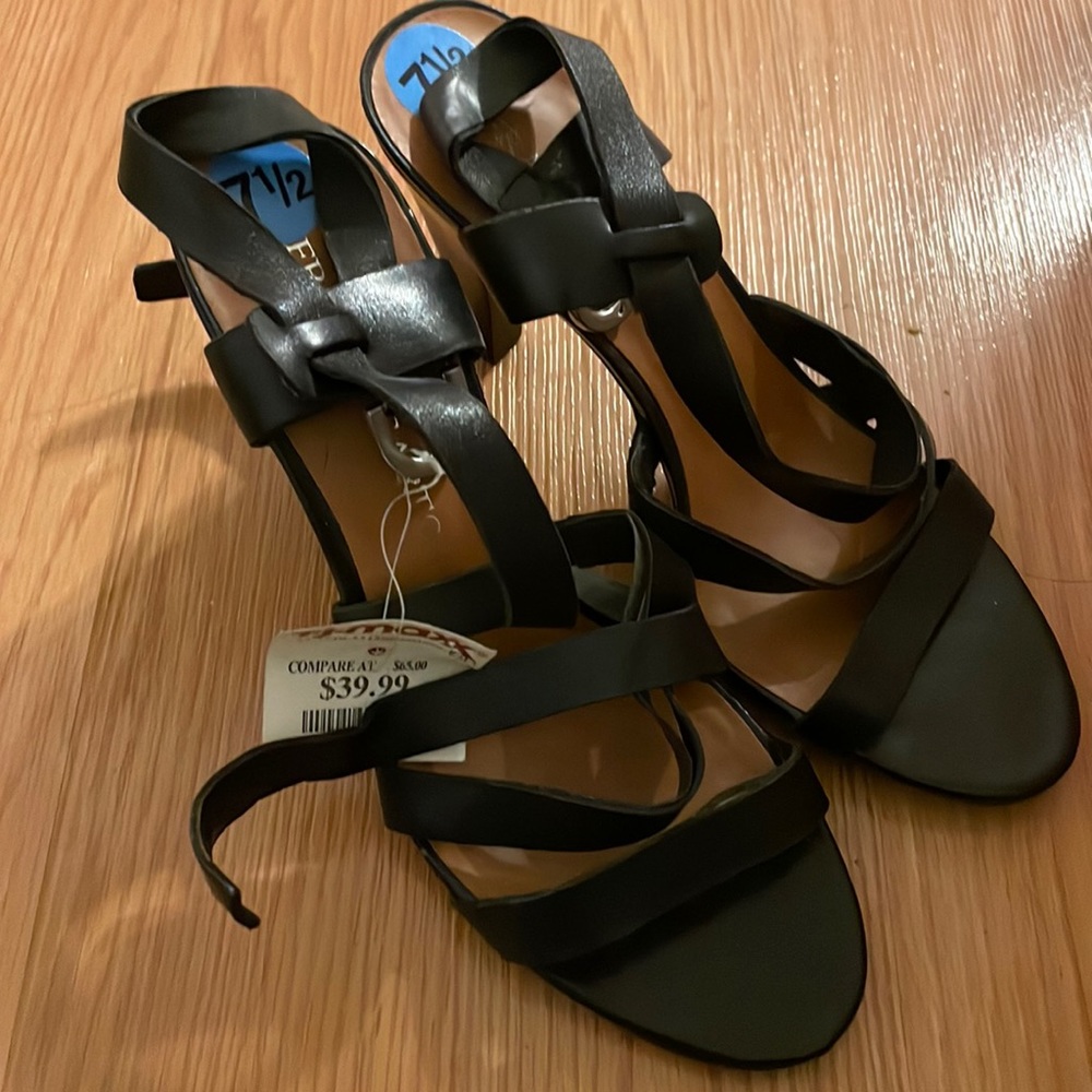 Black sandal heels